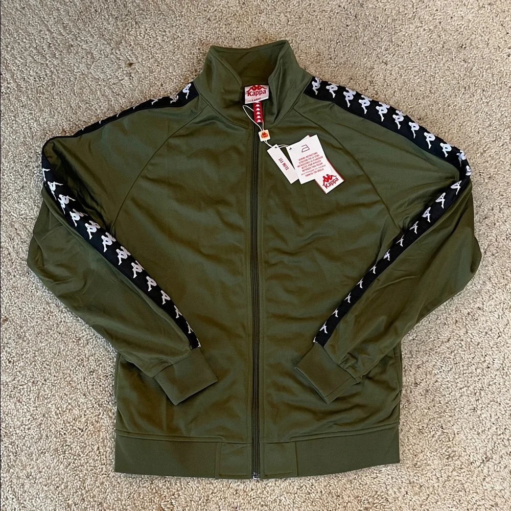 VINTAGE TRACK KAPPA ARMY GREEN JACKET ZIP UP - Picture 1 of 6